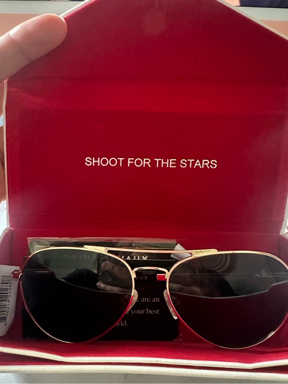 Aviator Sunglasses with Gold Frame and Blue Lenses